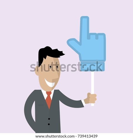 man is holding a thumbs up