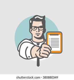 man holding to-do list