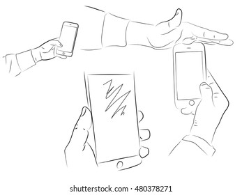 man holding a touchscreen phone