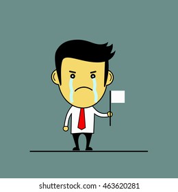 man holding a white flag