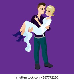 Man holding woman in his arms set of romantic couples Girl and boy hugging, love story, romantic holing girl with hands, romantic couples, love young girls and boys, romantic walks blue purple green
