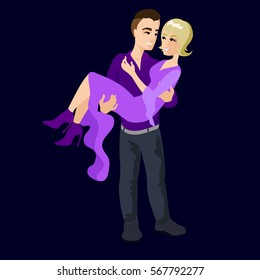 Man holding woman in his arms set of romantic couples Girl and boy hugging, love story, romantic holing girl with hands, romantic couples, love young girls and boys, romantic walks blue purple black