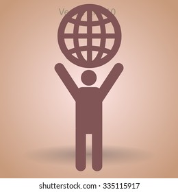 The man holding the world in his hands vector picture
