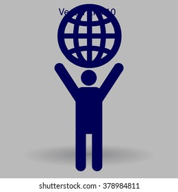 The man holding the world in his hands vector picture