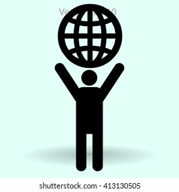 The man holding the world in his hands vector picture