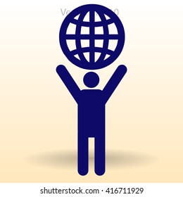 The man holding the world in his hands vector picture