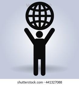 The man holding the world in his hands vector picture