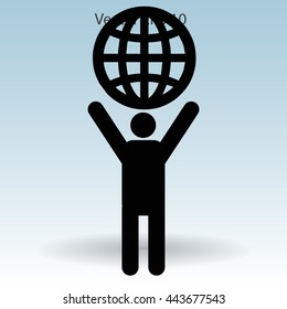 The man holding the world in his hands vector picture