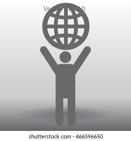 The man holding the world in his hands vector picture