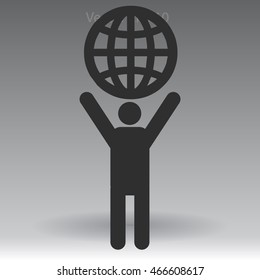 The man holding the world in his hands vector picture