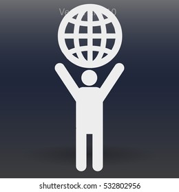 The man holding the world in his hands vector picture