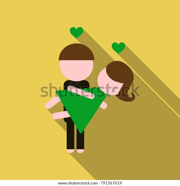 Man Holds Girl His Arms Lovers Stock Vector Royalty Free 791367619