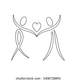 man holds the heart icon. Element of valentine's day, wedding for mobile concept and web apps icon. Outline, thin line icon for website design and development, app development