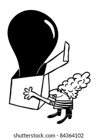 man holds an open box