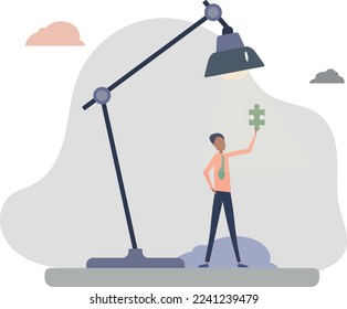 A man holds a puzzle element in his hand. concept of business and making successful decisions.