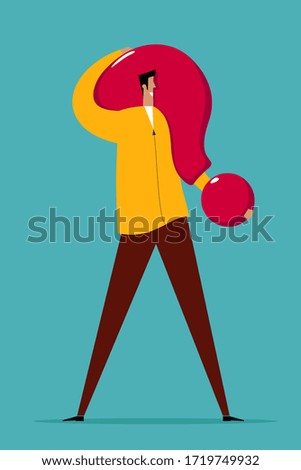 Man holds a question mark