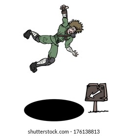 Man and hole