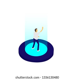 The man and the hologram vector graphics