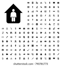 Man in home icon illustration isolated vector sign symbol. editable company icons vector set.