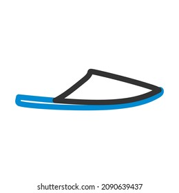 Man Home Slipper Icon. Bearbeitbare, fette Rahmenlinie mit Farbfülldesign. Vektorgrafik.