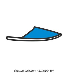 Man Home Slipper Icon. Editable Bold Outline With Color Fill Design. Vector Illustration.