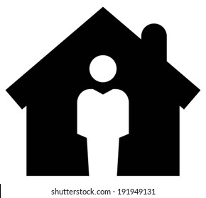 Man in home vector icon