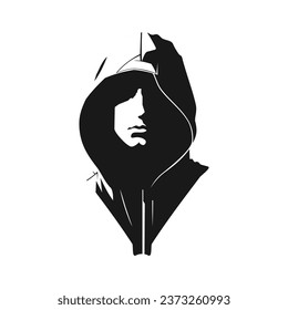 man in hoodie logo silhouette