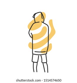 Man with Hoodie Vector Outline