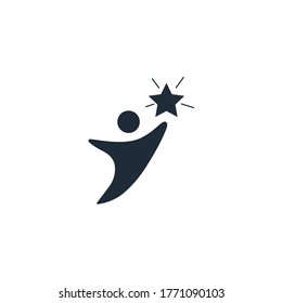 Man and hope. Vector icon isolated on white background.