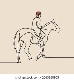 man horse animal oneline continuous line art vector