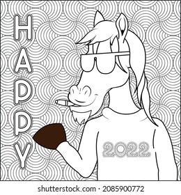 man horse coloring vector, coloring page for kids