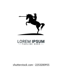 Man with Horse logo vector illustration design 