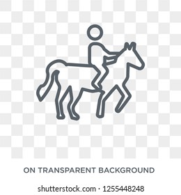 Man Horseriding icon. Trendy flat vector Man Horseriding icon on transparent background from People collection. High quality filled Man Horseriding symbol use for web and mobile