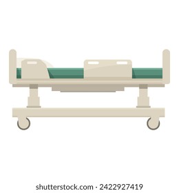 Man hospital bed icon cartoon vector. Clinic emergency. Recovery unit