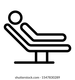 Man hospital bed icon. Outline man hospital bed vector icon for web design isolated on white background