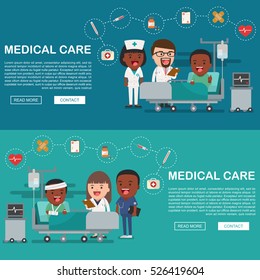 a man in the hospital injured and insurance services, concept for banner