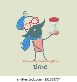 man with hourglass