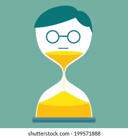 Man with hourglass