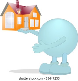 Man with a house