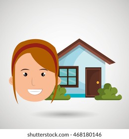 man house estate icon vector illustration graphic