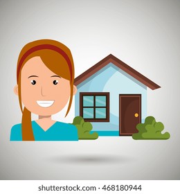 man house estate icon vector illustration graphic