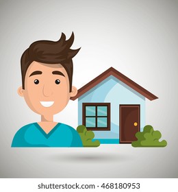 man house estate icon vector illustration graphic