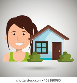 man house estate icon vector illustration graphic