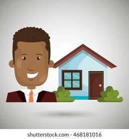 man house estate icon vector illustration graphic