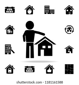 man and house icon. Real estate icons universal set for web and mobile