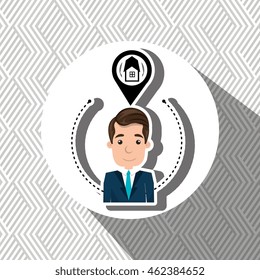 man house pin location vector illustration graphic