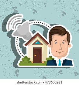 man house security protection vector illustration eps 10