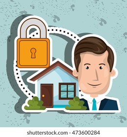 man house security protection vector illustration eps 10