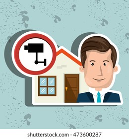 man house security protection vector illustration eps 10