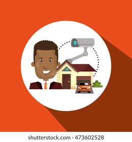 man house security protection vector illustration eps 10